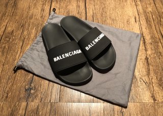 バレンシアガ　balenciaga ロゴ　サンダル　ブラック